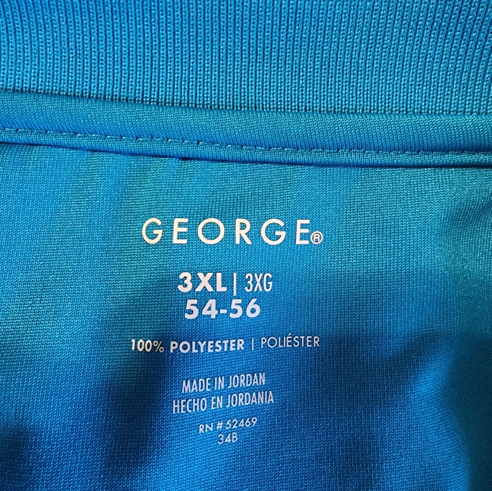 George 3x blue white striped polo